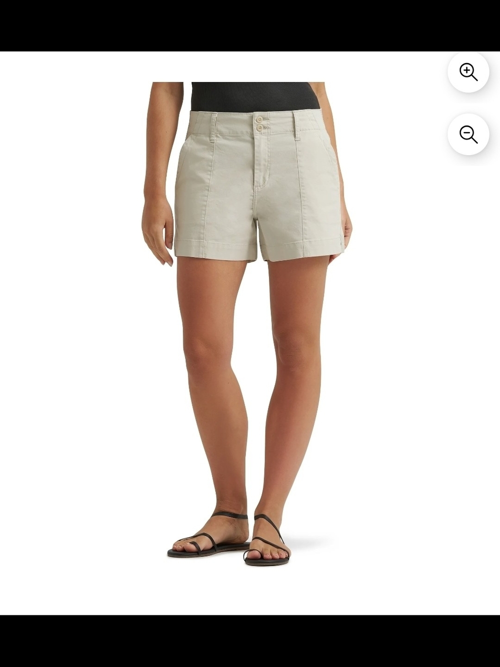 Lee® Women's A Line Pintuck Short, Mid Rise Beige size 18